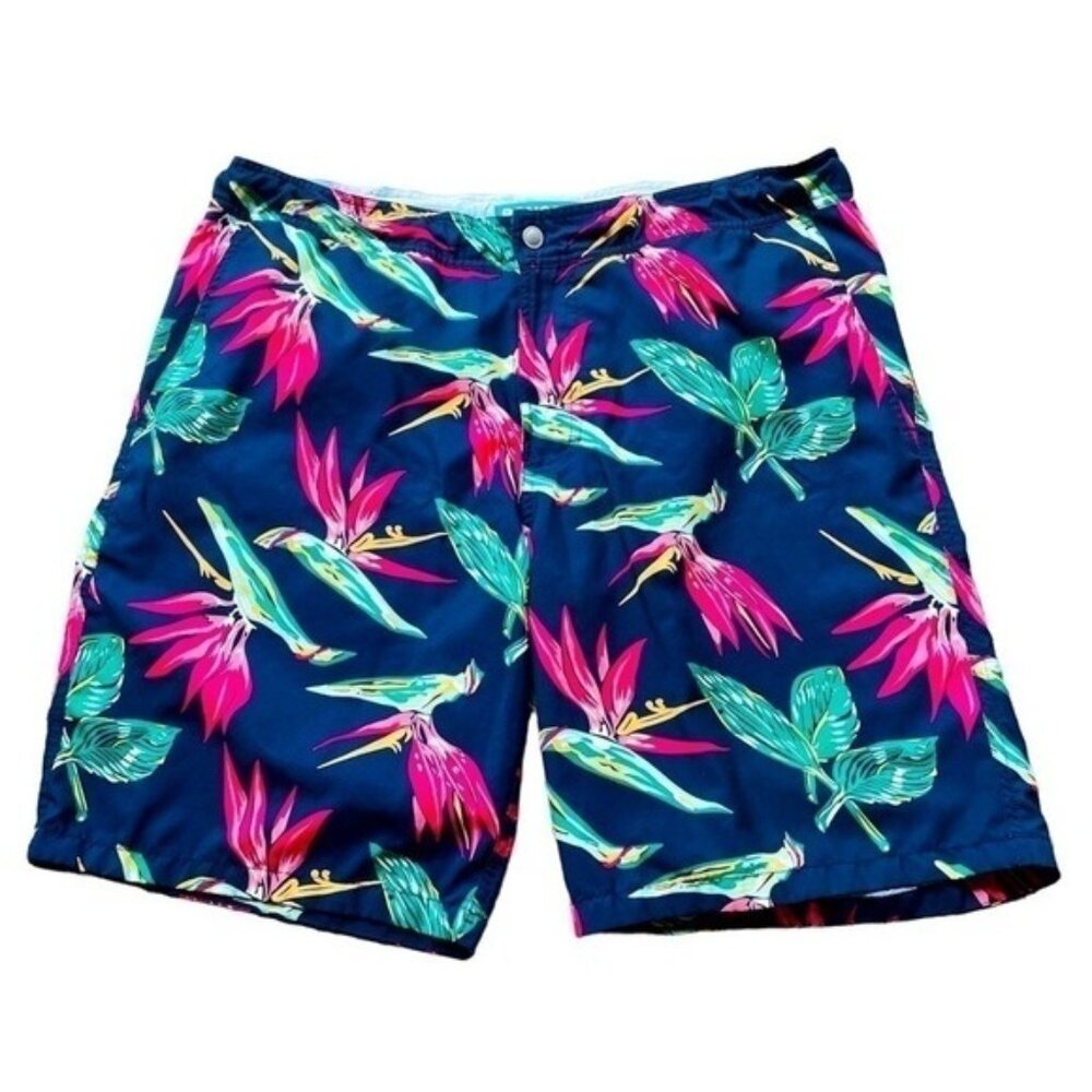 Bonobos Blue Floral 9” Inseam Swim Shorts Size 33